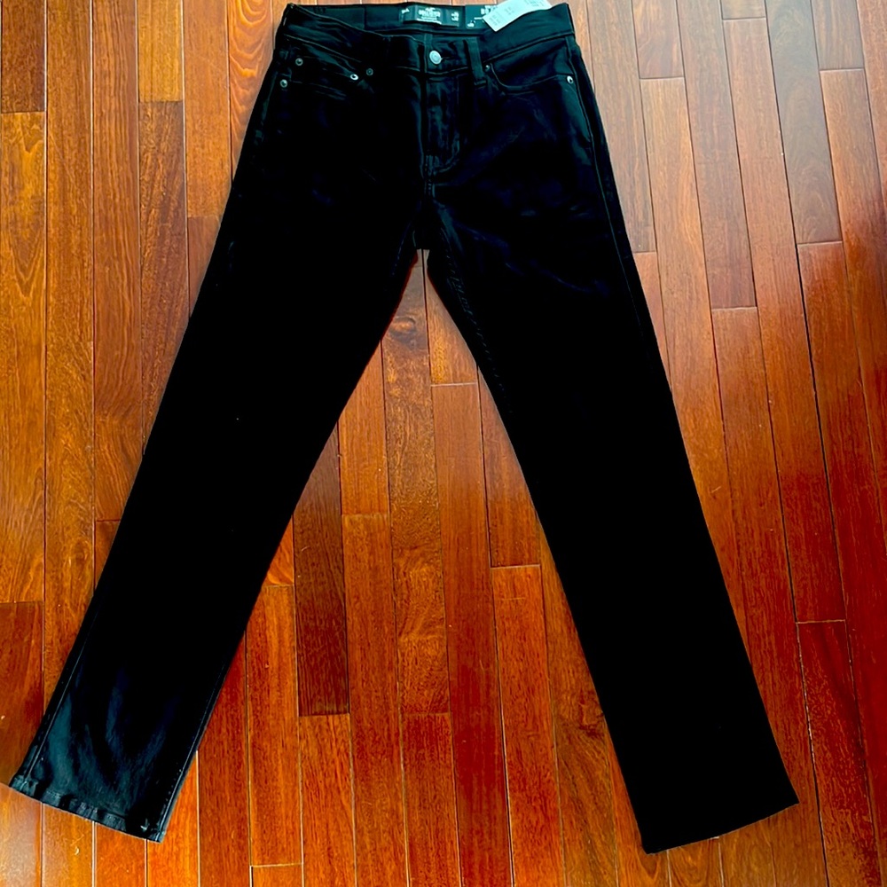 NWT Hollister Black Slim Straight Jeans 28x30